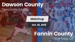 Matchup: Dawson County High vs. Fannin County  2019