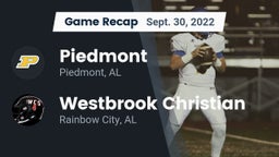 Recap: Piedmont  vs. Westbrook Christian  2022
