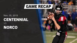 Recap: Centennial  vs. Norco  2015