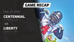 Recap: Centennial  vs. Liberty  2016