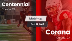 Matchup: Centennial High vs. Corona  2016