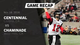 Recap: Centennial  vs. Chaminade  2016