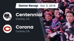 Recap: Centennial  vs. Corona  2018