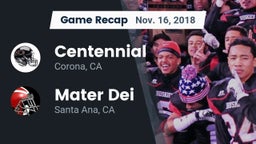 Recap: Centennial  vs. Mater Dei  2018