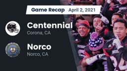 Recap: Centennial  vs. Norco  2021