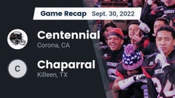 Recap: Centennial  vs. Chaparral  2022