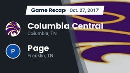 Recap: Columbia Central  vs. Page  2017