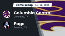 Recap: Columbia Central  vs. Page  2018
