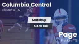 Matchup: Columbia Central vs. Page  2019