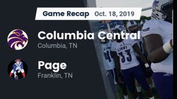 Recap: Columbia Central  vs. Page  2019