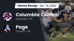Recap: Columbia Central  vs. Page  2020