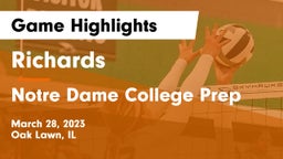 Richards  vs Notre Dame College Prep Game Highlights - March 28, 2023