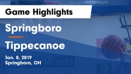Springboro  vs Tippecanoe  Game Highlights - Jan. 8, 2019