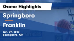 Springboro  vs Franklin  Game Highlights - Jan. 29, 2019