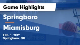 Springboro  vs Miamisburg  Game Highlights - Feb. 1, 2019