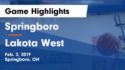 Springboro  vs Lakota West  Game Highlights - Feb. 2, 2019