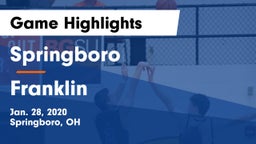Springboro  vs Franklin  Game Highlights - Jan. 28, 2020