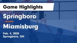 Springboro  vs Miamisburg  Game Highlights - Feb. 4, 2020