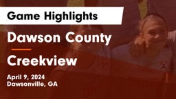 Dawson County  vs Creekview  Game Highlights - April 9, 2024