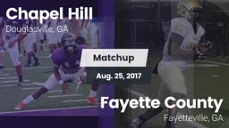 Matchup: Chapel Hill High vs. Fayette County  2017