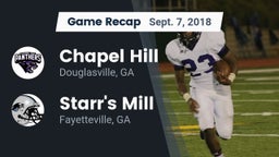 Recap: Chapel Hill  vs. Starr's Mill  2018