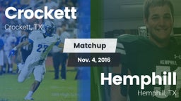 Matchup: Crockett  vs. Hemphill  2016