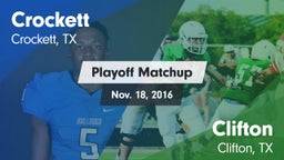Matchup: Crockett  vs. Clifton  2016