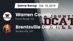 Recap: Warren County  vs. Brentsville District  2019