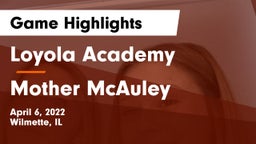 Loyola Academy  vs Mother McAuley Game Highlights - April 6, 2022