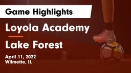 Loyola Academy  vs Lake Forest  Game Highlights - April 11, 2022