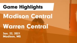 Madison Central  vs Warren Central  Game Highlights - Jan. 22, 2021