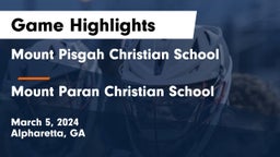 Mount Pisgah Christian School vs Mount Paran Christian School Game Highlights - March 5, 2024