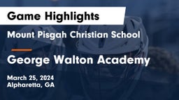 Mount Pisgah Christian School vs George Walton Academy Game Highlights - March 25, 2024