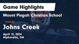 Mount Pisgah Christian School vs Johns Creek  Game Highlights - April 12, 2024