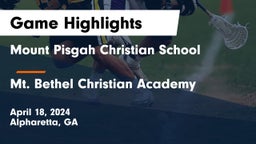 Mount Pisgah Christian School vs Mt. Bethel Christian Academy Game Highlights - April 18, 2024
