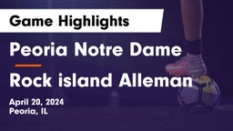 Peoria Notre Dame  vs Rock island Alleman Game Highlights - April 20, 2024