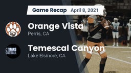 Recap: Orange Vista  vs. Temescal Canyon  2021