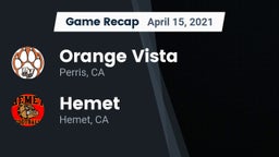 Recap: Orange Vista  vs. Hemet  2021