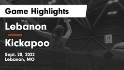 Lebanon  vs Kickapoo  Game Highlights - Sept. 20, 2022