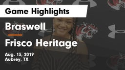 Braswell  vs Frisco Heritage  Game Highlights - Aug. 13, 2019