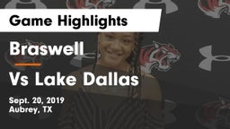 Braswell  vs Vs Lake Dallas Game Highlights - Sept. 20, 2019