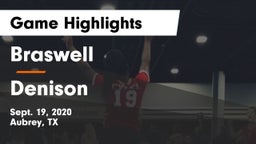 Braswell  vs Denison  Game Highlights - Sept. 19, 2020