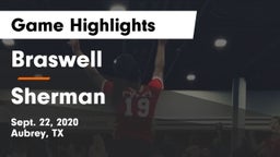Braswell  vs Sherman  Game Highlights - Sept. 22, 2020
