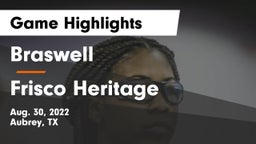 Braswell  vs Frisco Heritage  Game Highlights - Aug. 30, 2022