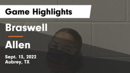 Braswell  vs Allen  Game Highlights - Sept. 13, 2022