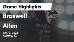 Braswell  vs Allen  Game Highlights - Oct. 7, 2022