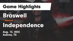Braswell  vs Independence  Game Highlights - Aug. 12, 2023
