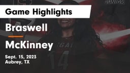 Braswell  vs McKinney  Game Highlights - Sept. 15, 2023