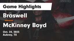 Braswell  vs McKinney Boyd  Game Highlights - Oct. 24, 2023