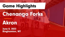 Chenango Forks  vs Akron  Game Highlights - June 8, 2022